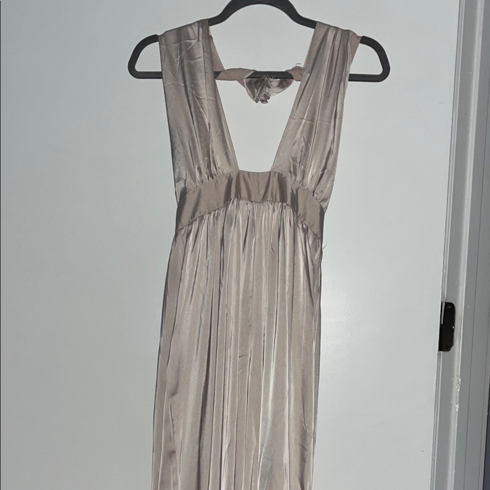 Elegant Cream Satin Jumpsuit